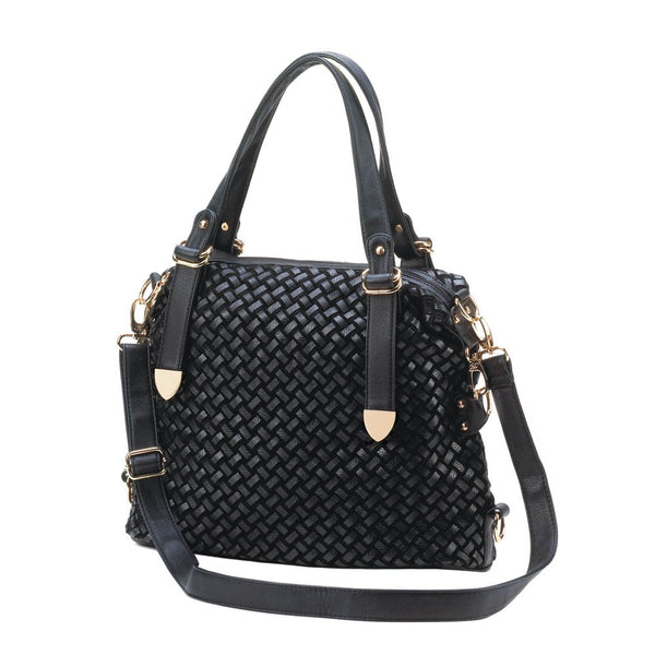 Woven Black Shoulder Bag