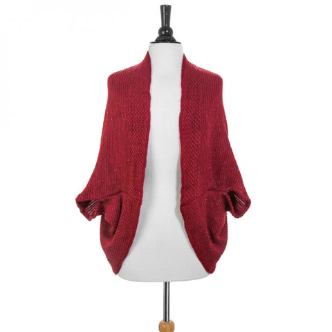 Burgundy Knitted Shawl