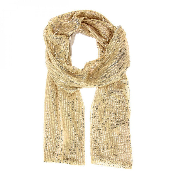 Beige Sonya Sequin Scarf