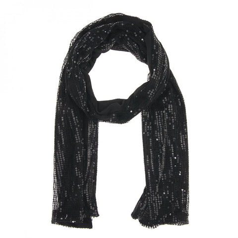 Black Sonya Sequin Scarf