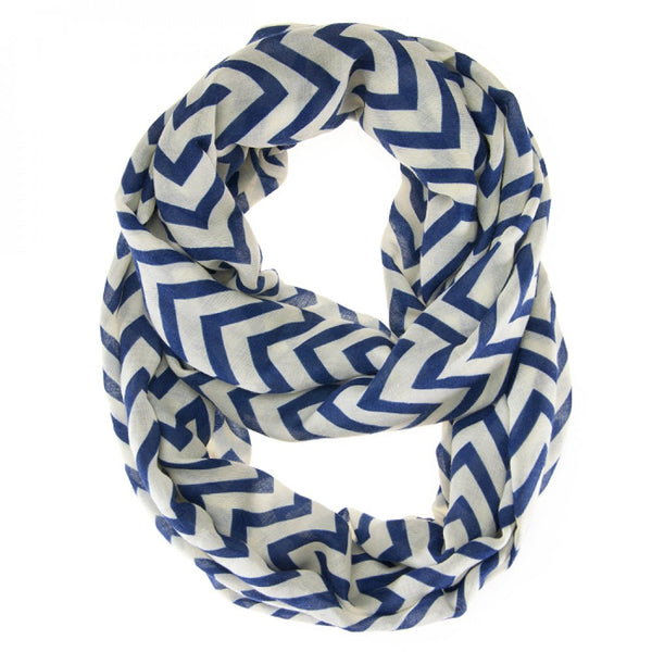 Striped Blue Infinity Scarf