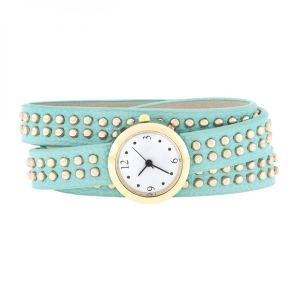Mint Mini Studded Wrap Watch