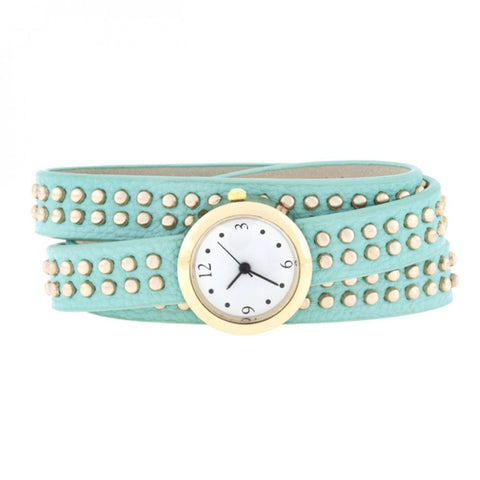 Mint Mini Studded Wrap Watch