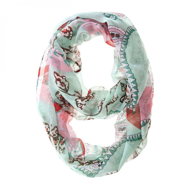 Mint Flower Bloom Print Scarf