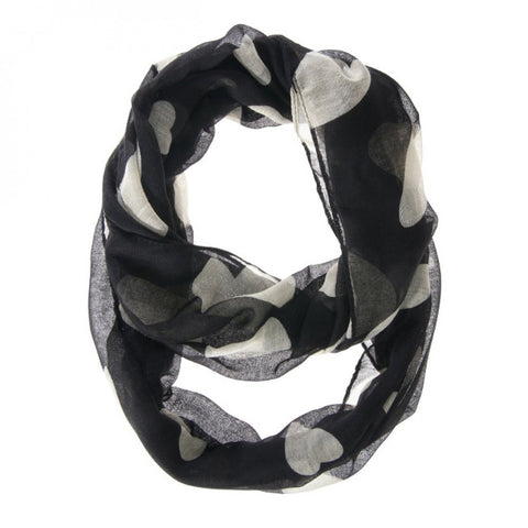 Black And White Heart Scarf