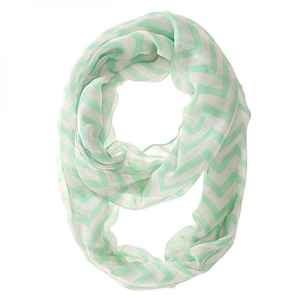 Zig Zag Mint Infinity Scarf