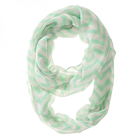 Zig Zag Mint Infinity Scarf