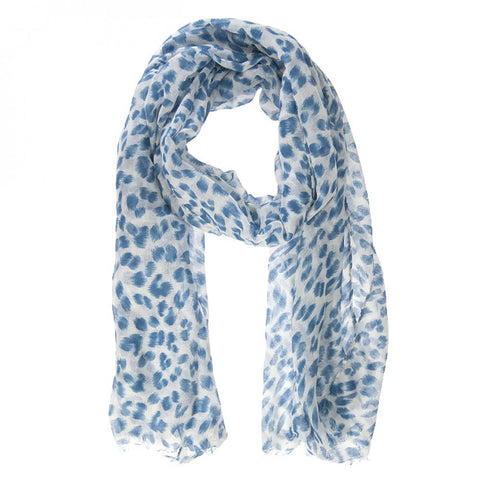 Leopard Blue Scarf